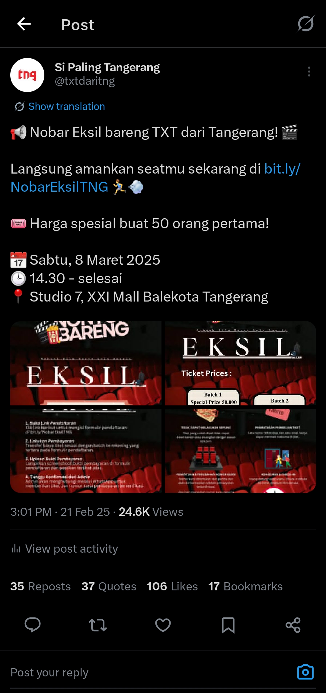 Nobar Eksil moment