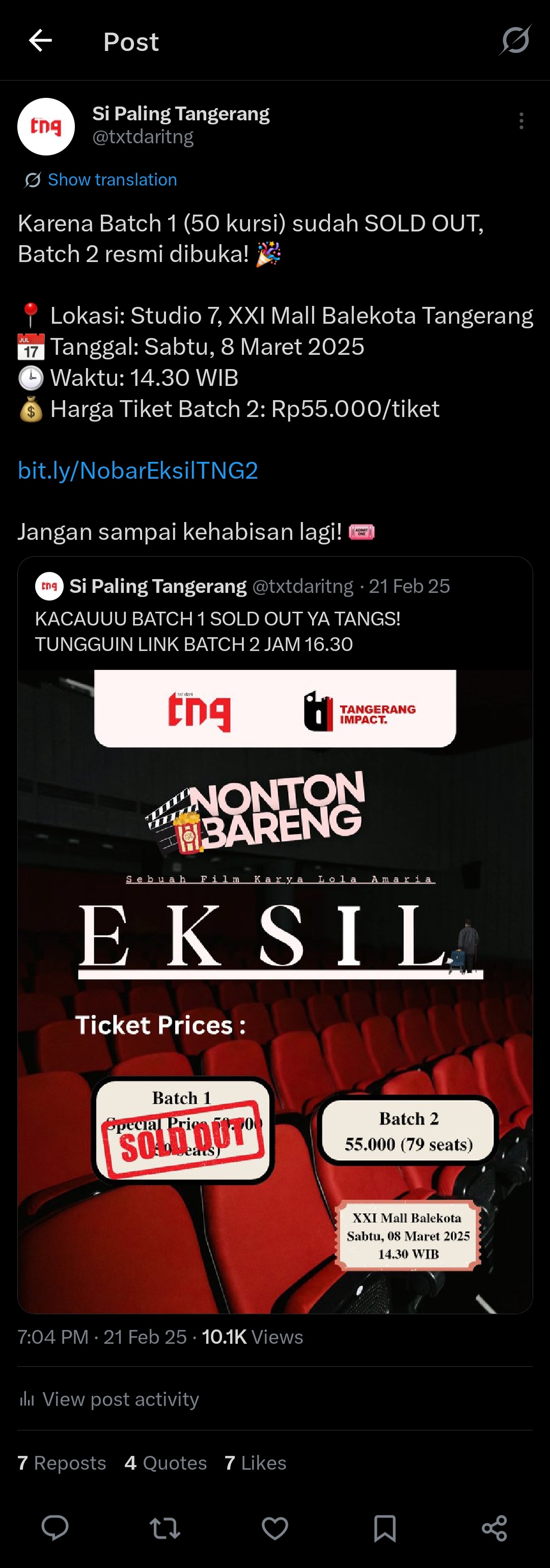 Nobar Eksil moment