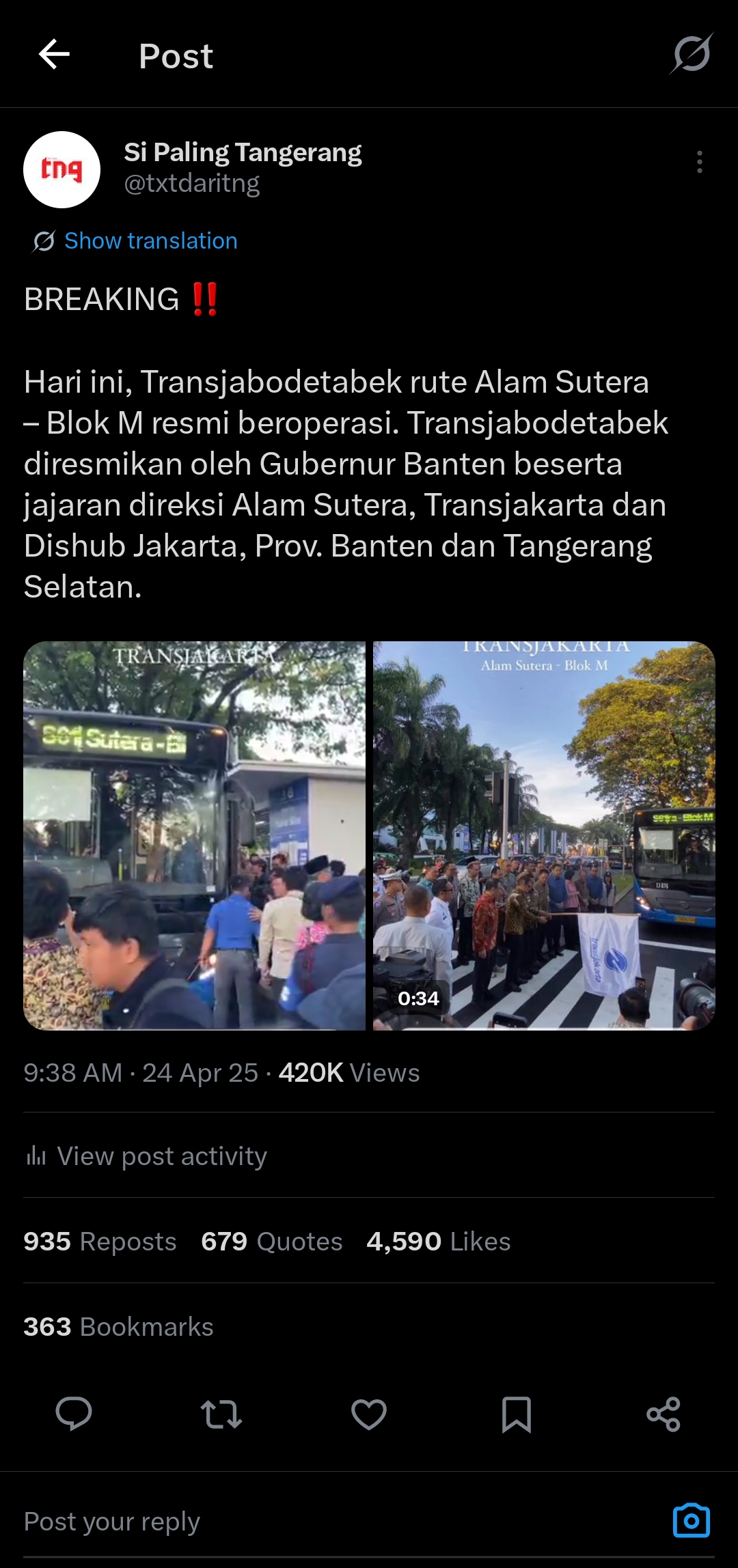 TransJabodetabek post